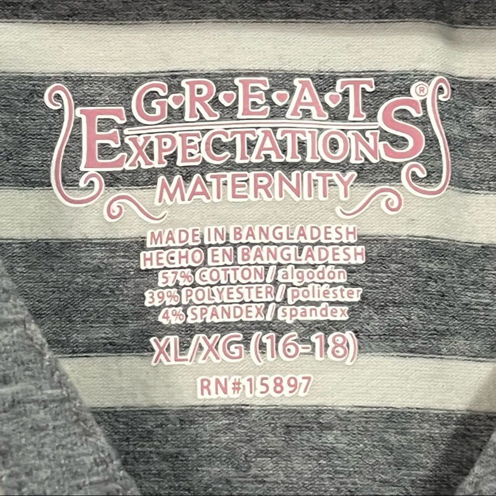 Great Expectations Maternity Striped Top Size XL - Picture 4 of 6